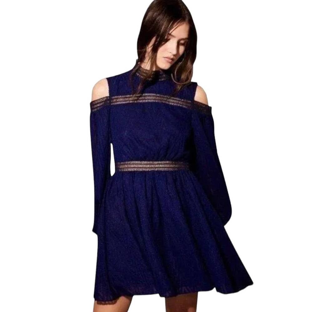 NWOT Acler 10 Navy Cold Shoulder Backless Mini Dress